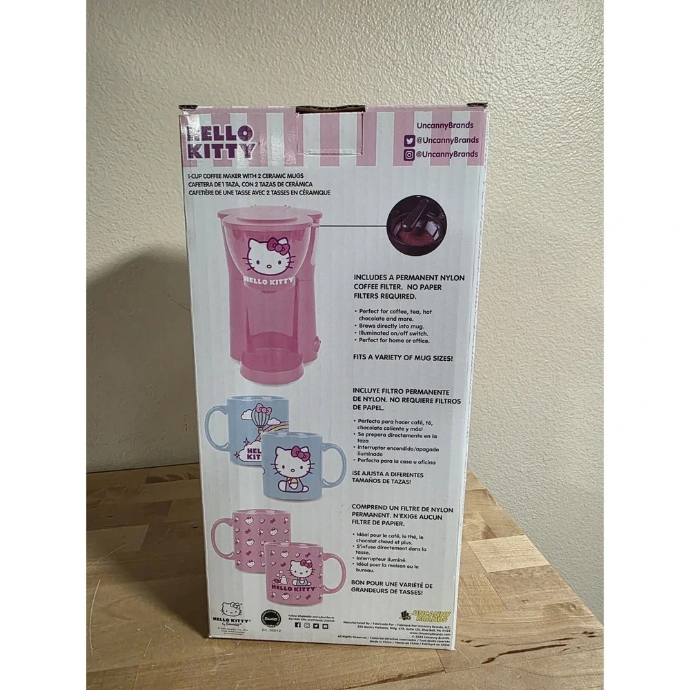 Hello Kitty Sanrio 50th Anniversary Coffee Maker and Mug Set. Brand New